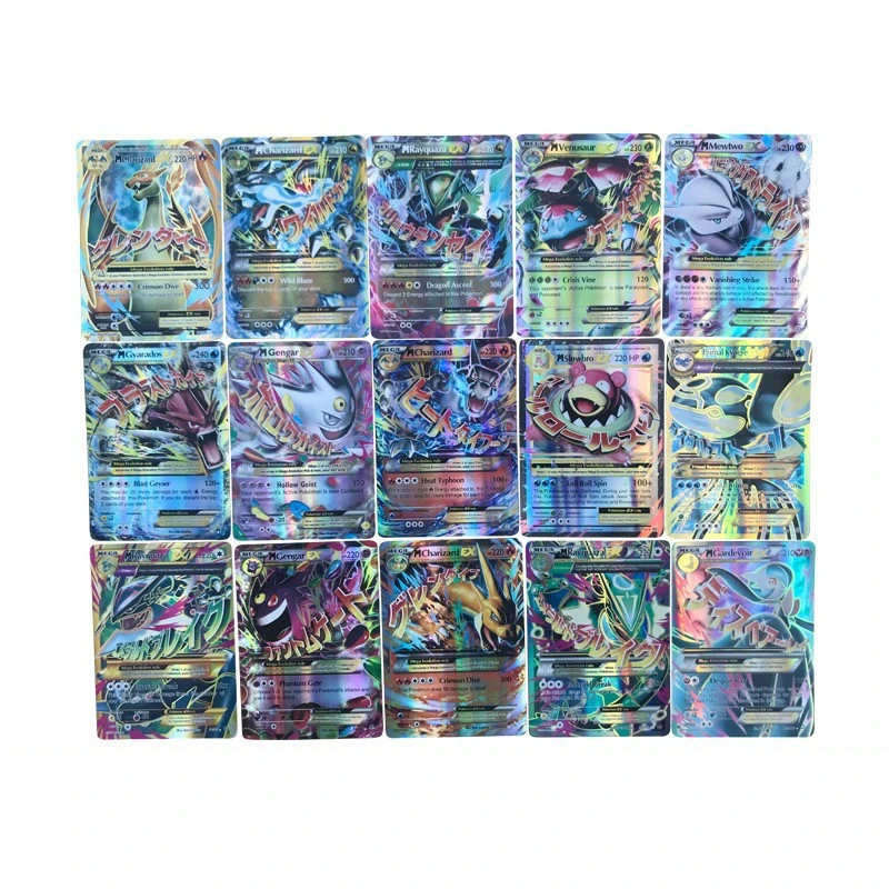 300 Pcs GX 20 60 100pcs MEGA Shining Tomy Pokemon Cards Game Battle Carte 200pcs Anime Trading Cards Album Book Kids Toys Gifts