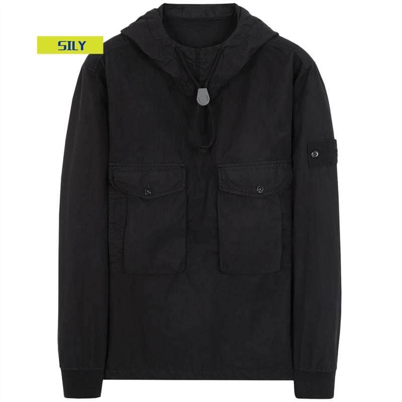 

Fashion Men's Plus Size Pullover with Hat Zipper Pocket thin Jacket Long Sleeve Warm Streetwear Windbreaker