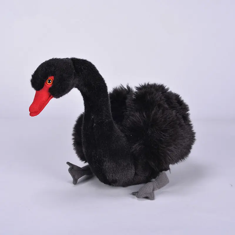 

[Funny] Zoo 29cm Simulation Lifelike White swan & black swan Plush Toys Soft bird Stuffed Animals doll Birthday Gifts For Kids