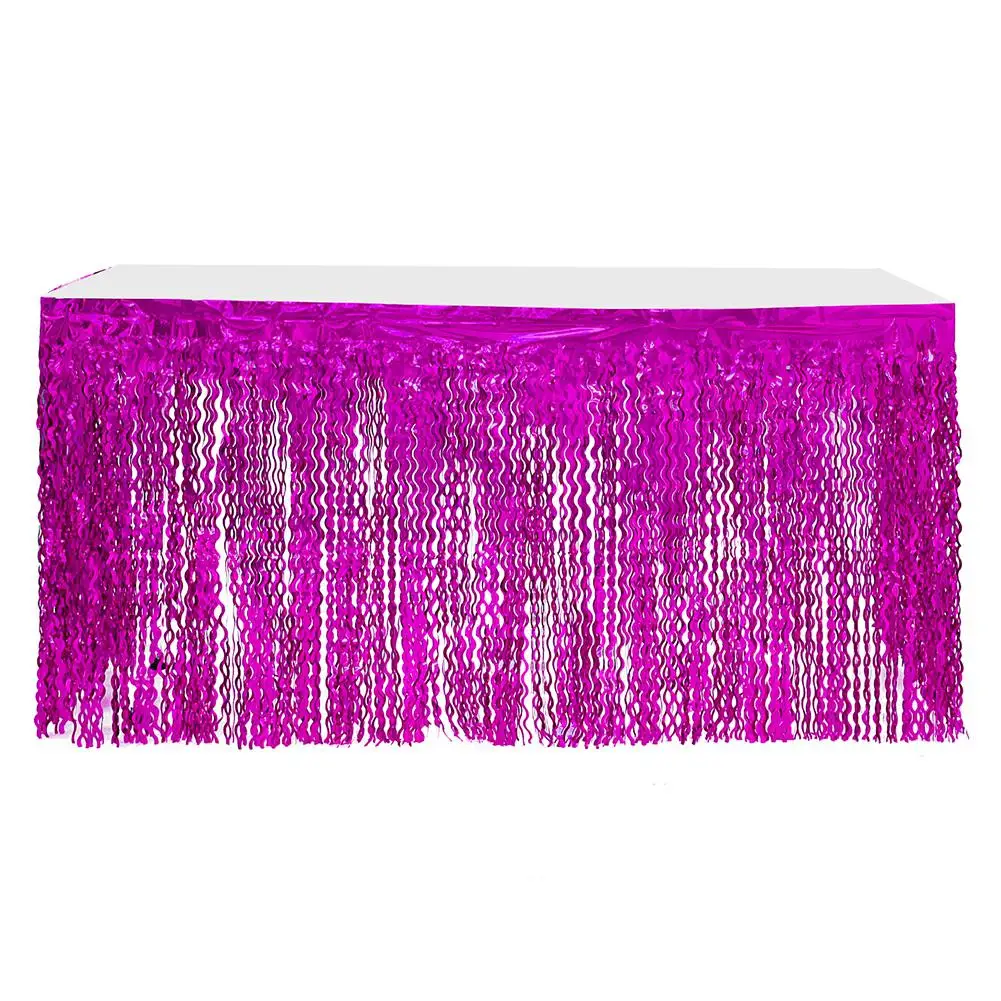 TPFOCUS Multicolor Glitter Spiral Tassel Curtains Bridal Shower Table Skirt for Wedding Birthday Baby Shower Party Decoration