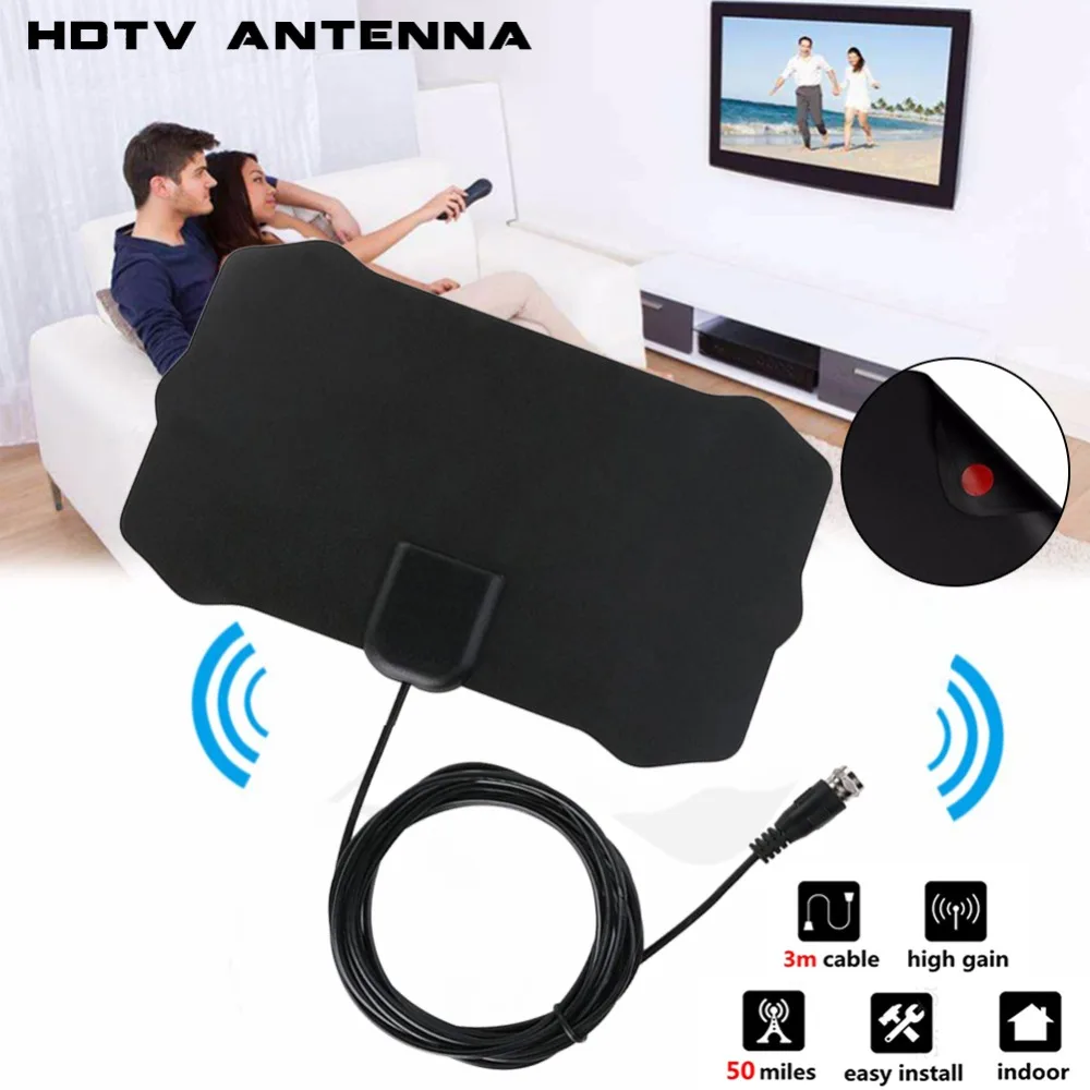 Новинка 2020 цифровая HDTV антенна 1080p дальность 350 миль Мини Антенна для серфинга Fox