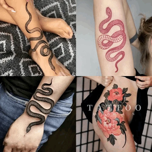 

Snake Tattoo Sticker Mixed Big Size Red Black Snake Element Waterproof Temporary Tattoo Sticker Body Art Waist Decals Fake Tatto