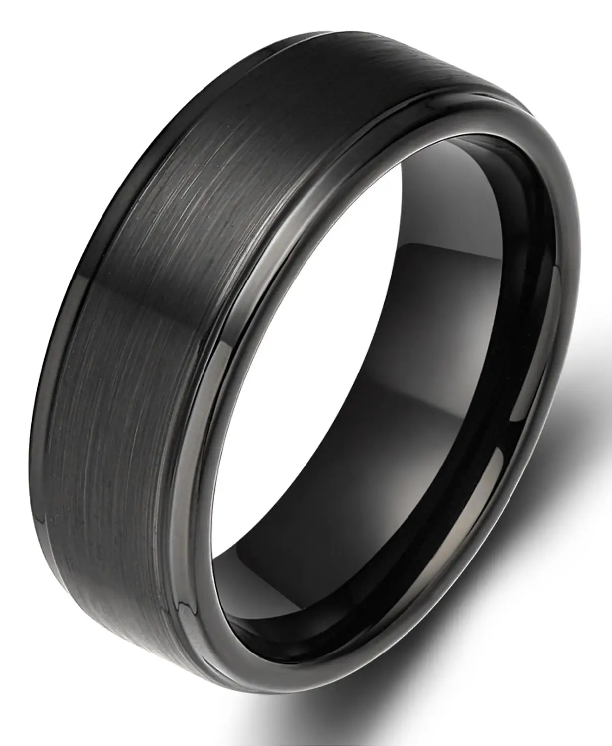 8mm Black Tigrade 6/8 мм Серебряный Вольфрам Карбидное кольцо мужские черные щеткой обручальное кольцо мужской Обручение кольца для Для женщин Модные украшения bague - Цвет основного камня: 8mm Black