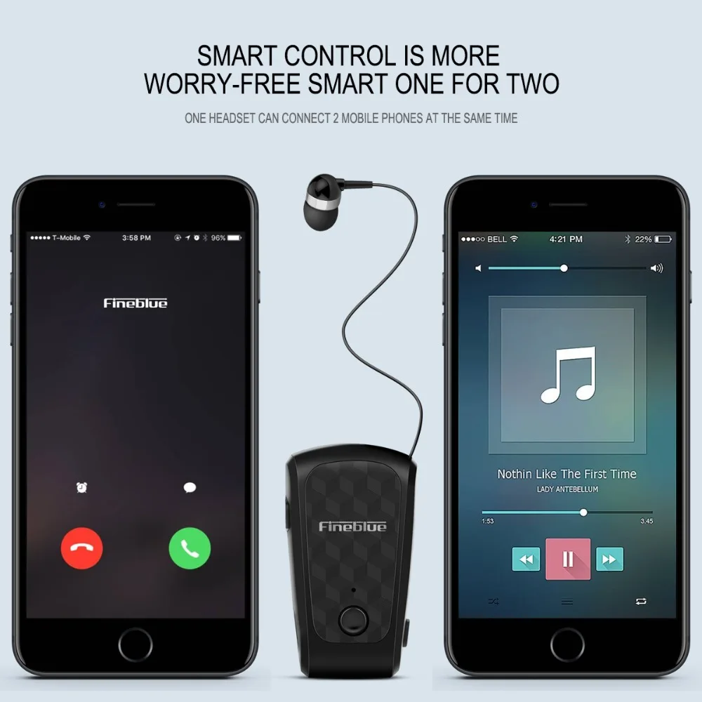 Fineblue FQ-10 Bluetooth 5,0 беспроводной наушник головка телефон кабель Выдвижной наушник музыкальная система с зажимом гарнитура Hands-free микрофон