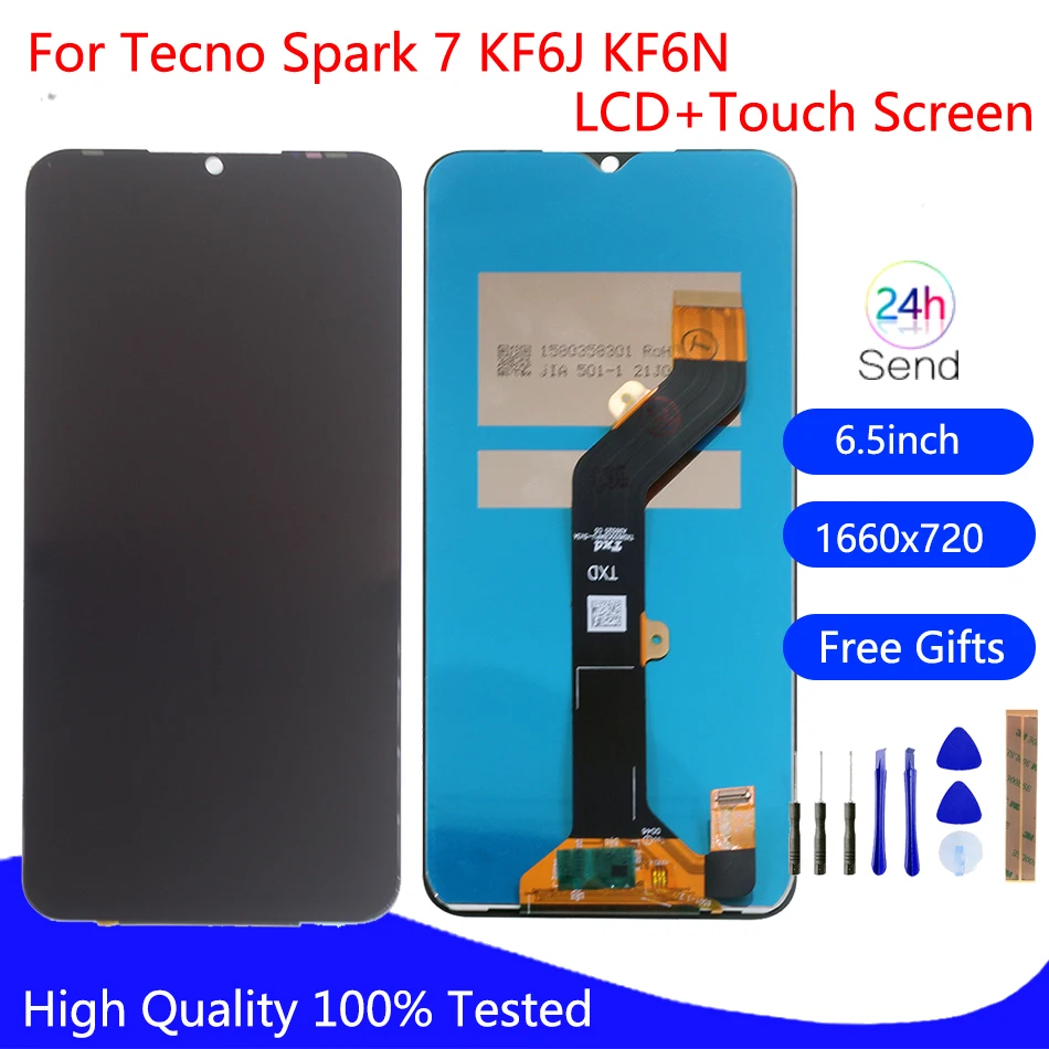 Digitalizador de pantalla t&aacute;ctil LCD Original para Tecno Spark 7, montaje de pantalla KF6J KF6N-0