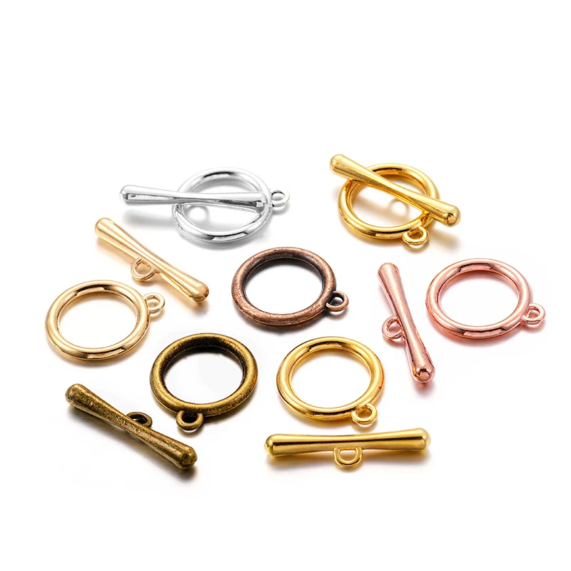 

10 Sets Jewelry Clasp Rose Gold Silver Copper Alloy Connector OT Toggle Shape Connector For DIY Jewellry Making Findings