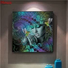Алмазная 5D картина сделай сам, полноразмерная вышивка с изображением женщины, птицы, круга, вышивка крестиком, икона 5D, подарок, домашний декор, мозаика в подарок