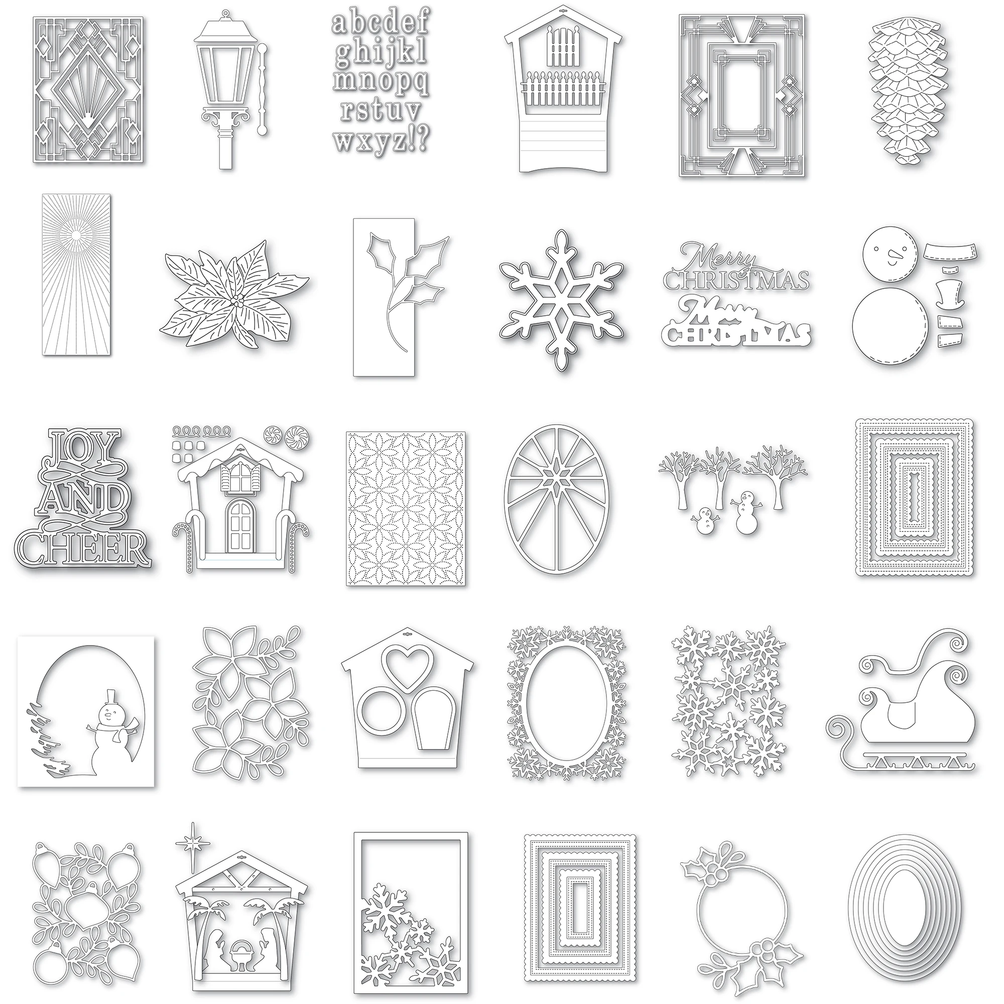 

2021 New DIY Christmas Snowman Snowflake Ring Metal Cutting Mold Layered House Frame Scrapbook Diary Decoration Embossing Dies