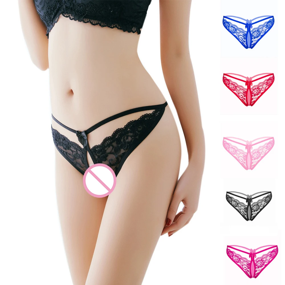 

Women Sexy Lingerie Erotic Open Crotch Panties Lace Transparent Crotchless Underwear Underpants Lace Sexy Hollow G-String Hot