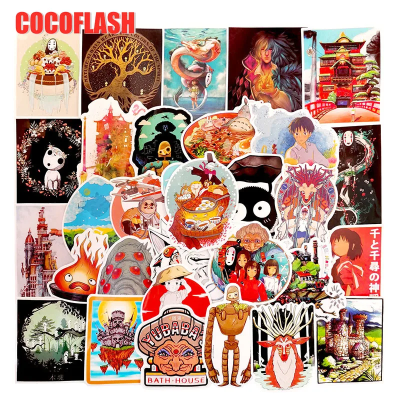 

10/50 шт./компл. Миядзаки Хаяо Мультяшные аниме наклейки с спирированным рисунком для скейтборда мотоцикла багажа скрапбукинга ноутбука вело...