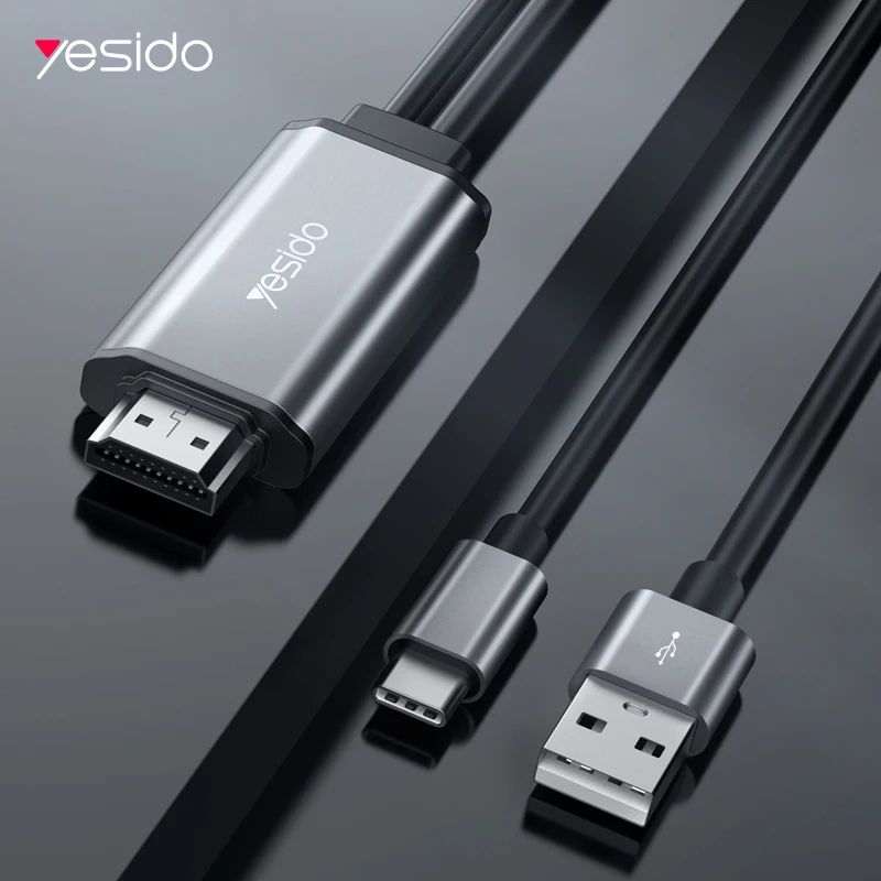 

Кабель Yesido с USB C на HDMI-совместимый, Тип C, экран 4K HD, 60 Гц, быстрая зарядка
