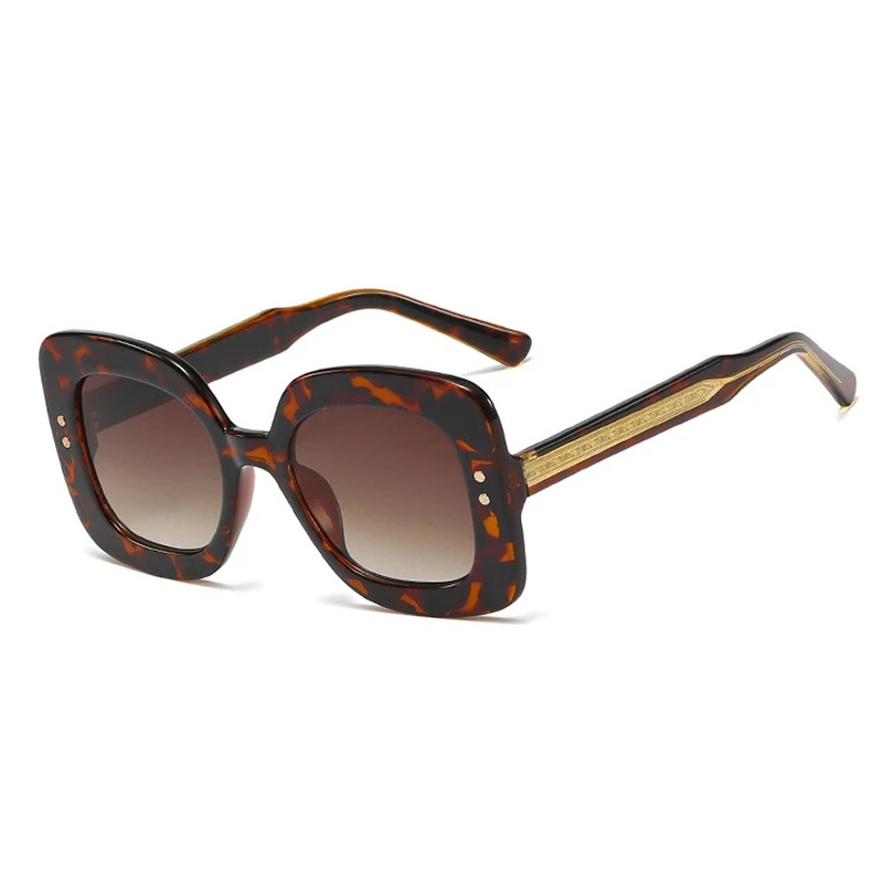 Роскошные квадратные леопардовые солнцезащитные очки для женщин и мужчин модные