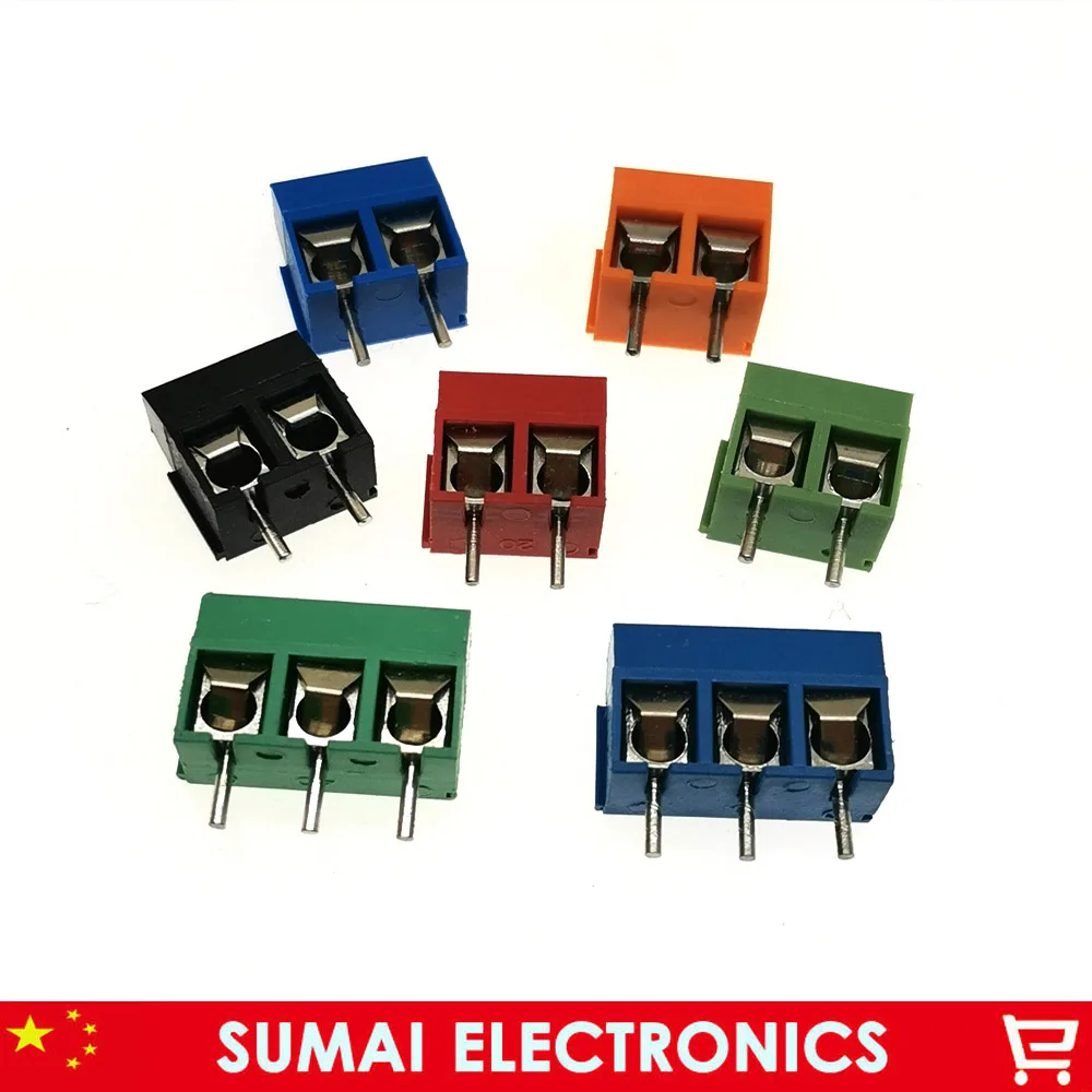 Лучший KF301-2P наборы 5 0 мм 2Pin/3Pin PCB винтовой клеммный блок разъем для 300 V/16A (14-22AWG