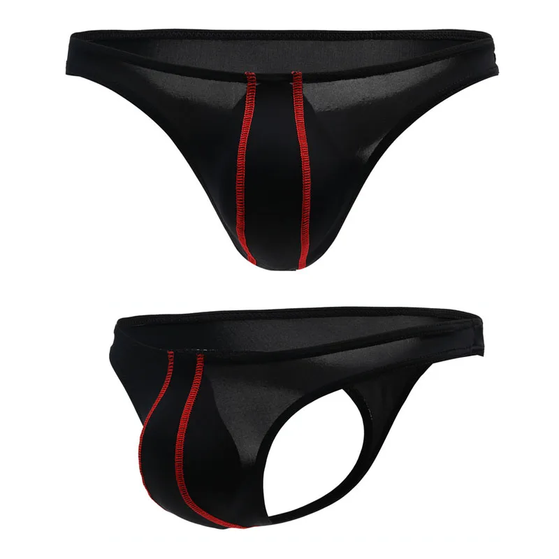 8PCS Mens Low Rise Ice Silk Sexy Mini Thong Bikini Briefs Transparent Men Panties Briefs Soft Comfortable Gay Men Slip Underwear