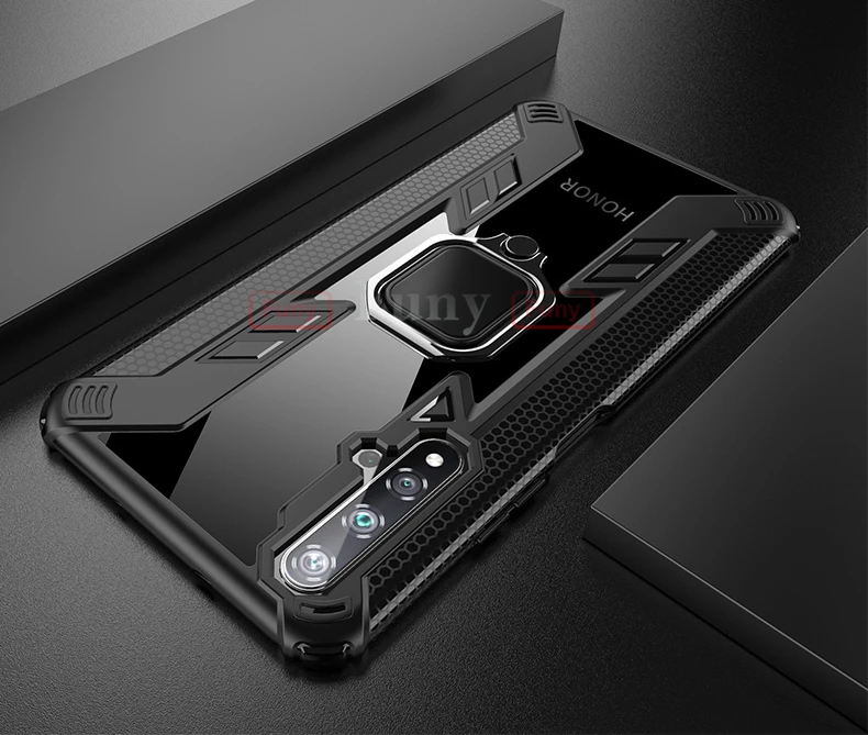 Противоударный защитный чехол для huawei Honor 20 Pro, чехол с кольцом, Прозрачный чехол для Honor 20 Pro 9x Pro, чехол на заднюю панель