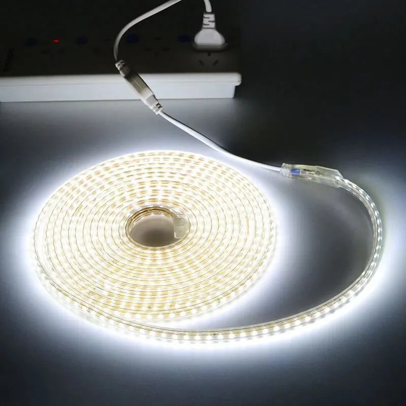 

1~15m 5050SMD Led Light AC 220v Waterproof Patch Anti-electric Flexible Led Strip Decorative Background Wall Led Strip Lights