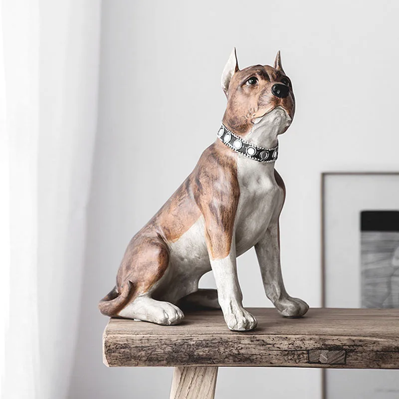 Современная имитация фигурки бульдога собака скульптура Смола ремесло статуя