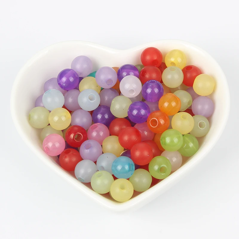 200 шт. разноцветные акриловые бусины желейного цвета для ювелирных изделий