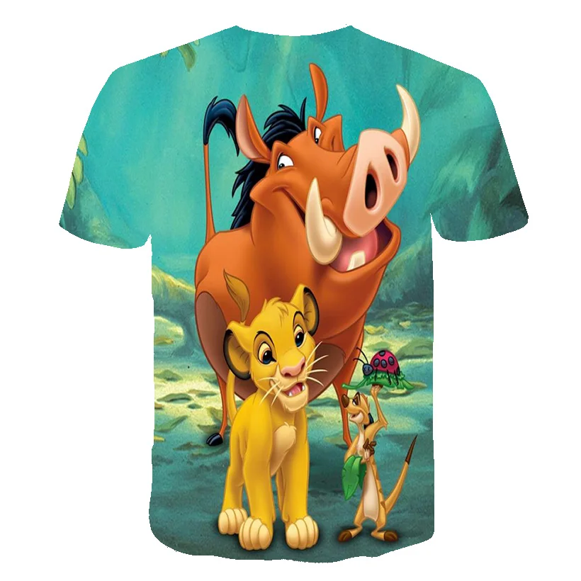 

2021 Summer New Anime T Shirt Lion King 3D Print Cartoon Kids Tshirt Tops Tees Boys Clothes Girls Cloting birthday T-shirt