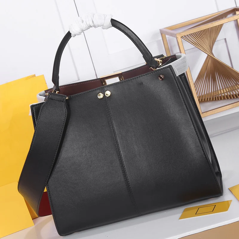 

Retro Solid Color Embossed Letters Large-capacity Genuine Leather Handbag Ladies New Shopping Bag Fashion Diagonal Shoulder Bag