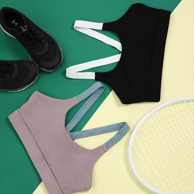 Sports Bra Breathable Top Shockproof Cross Back Push Up Workout Bra for Women Gym Running Jogging Yaga Fitness Bra