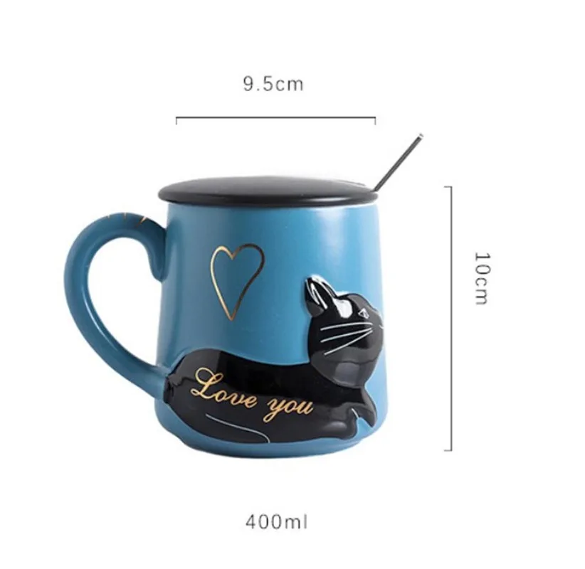 Керамическая кофейная чашка и кружки с крышкой ложкой термостойкая кружка для