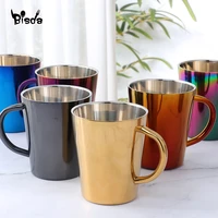13pcs stainless steel mug double layer gold coffee milk cups cocktail wine cup metal drinking mugs bar drinkware cola beer mug