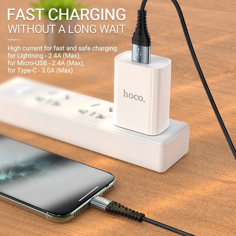 hoco зарядный usb кабель для Lightning Type C Micro USB провод айфона зарядка самсунг сяоми юсби