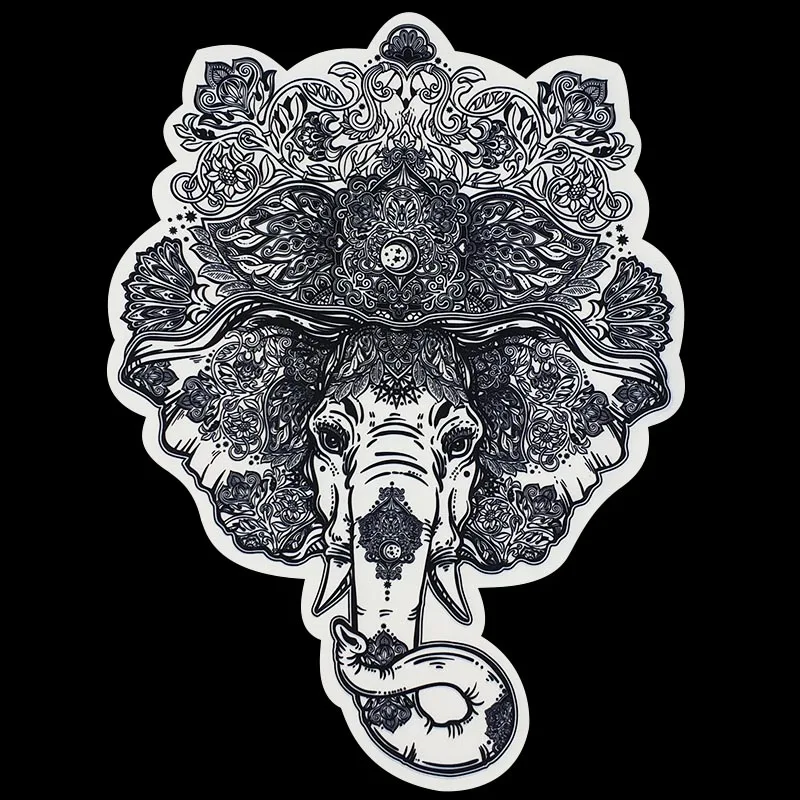 1 шт. большой черно-белый Принт головы слона ткань нашивка животных сшитая на