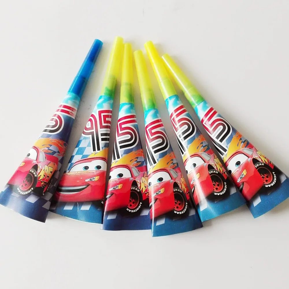6pc/set Cartoon Lightning Mcqueen Theme Noise Maker/whistle Boy Favor Birthday Party Decoration Supplie Blowouts Whistles Cars | Дом и сад