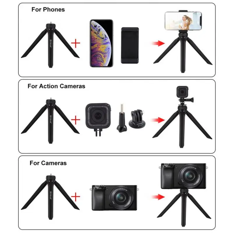 

SHOOT Mini Sponge Octopus Tripod for iPhone Samsung Xiaomi Huawei Mobile Phone Smartphone Tripod for Gopro 8 7 5 Camera(Black)