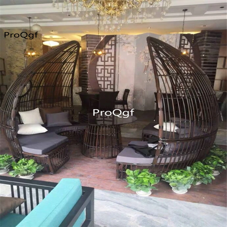 Ngryise 1Pcs A Set rattan bird nest shape sofa white brown black choice - Цвет: brown