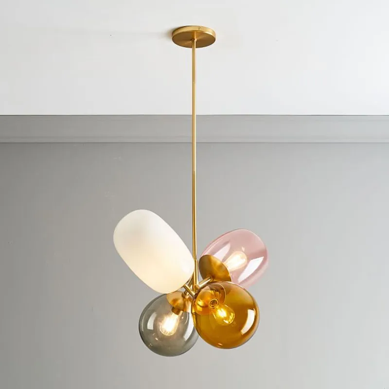 Матовая латунь металл Sputnik рожковая люстра современные потолочные светильники