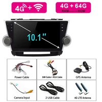 for toyota 2009 2013 highlander android 9 1 wifi4g mp5 car player gps navigation 10 2