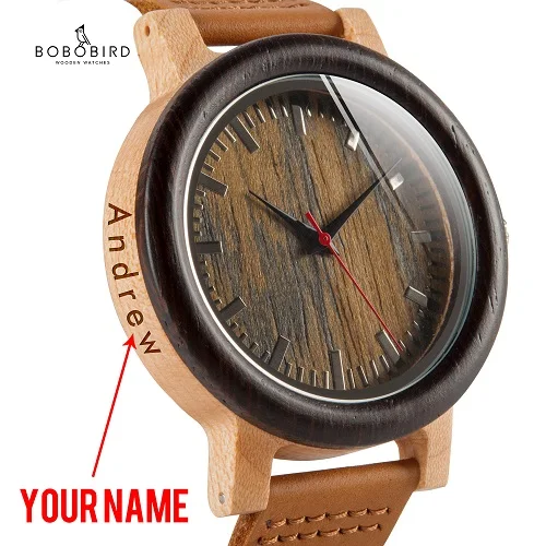 M14customize BOBO BIRD мужские часы из черного дерева высокого качества Qurtz Move Мужские t парные часы Подгонянные юбилеи подарки в подарочной коробке - Цвет: M14customize