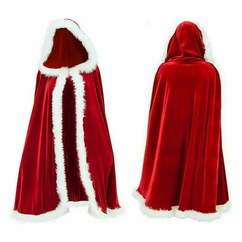 

1.2M Xmas Adult Child Christmas Christmas Santa Claus Velvet Cape Cloak Cappa Cosplay Costumes