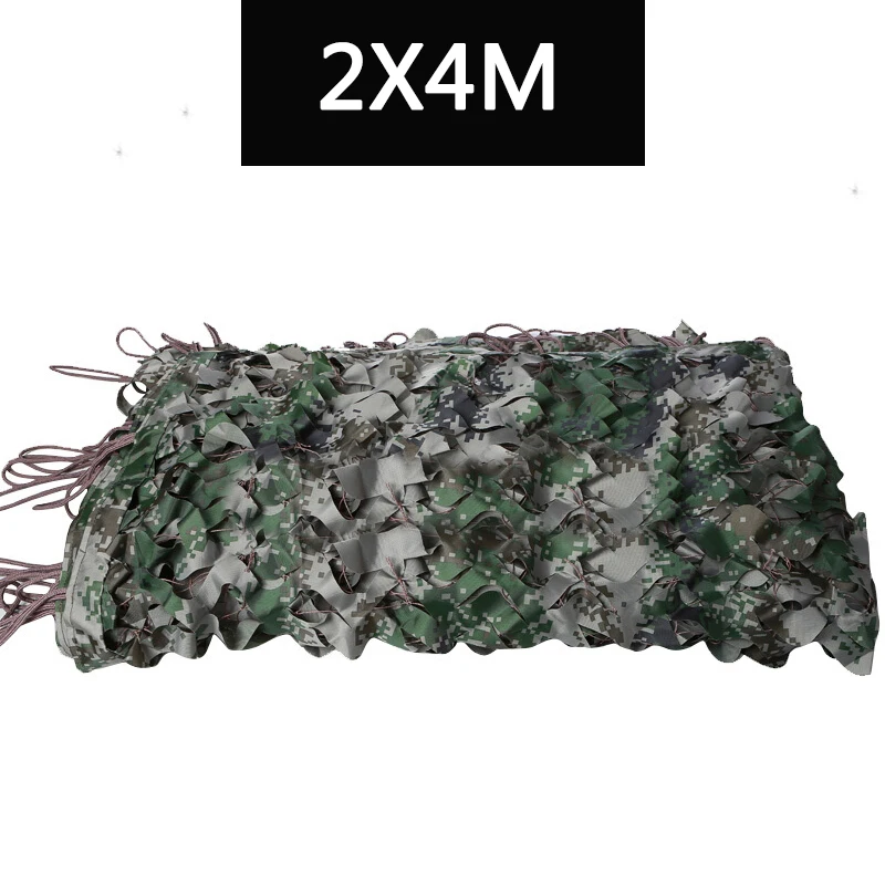 2X4M Военная камуфляжная сетка лесная армейская камуфляжная сетка для кемпинга Солнцезащитная палатка тенты солнечные укрытия охотничьи принадлежности для стрельбы - Цвет: 2X4M