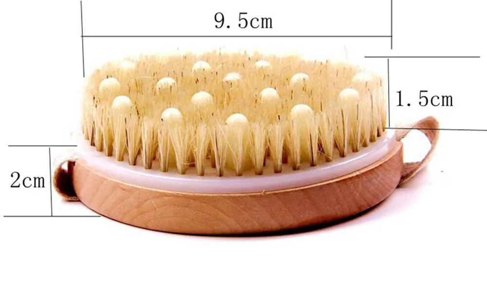 

Premium Natural Bristle Wooden Bath Shower Body Back Dry Skin Brush Spa #6632