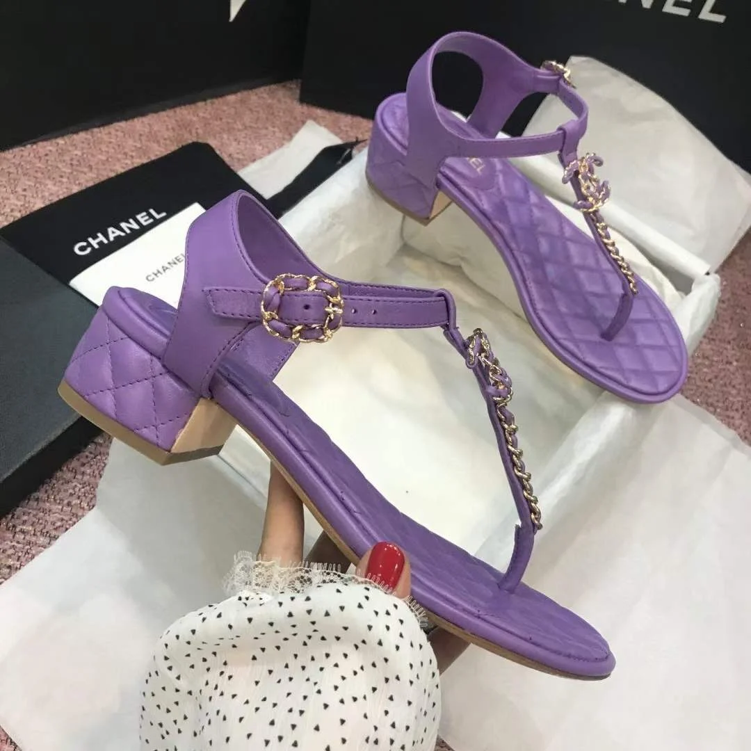 

2021 new spring high quality luxury CC48 designer fashion ladies slippers high heel sandals ladies casual shoes