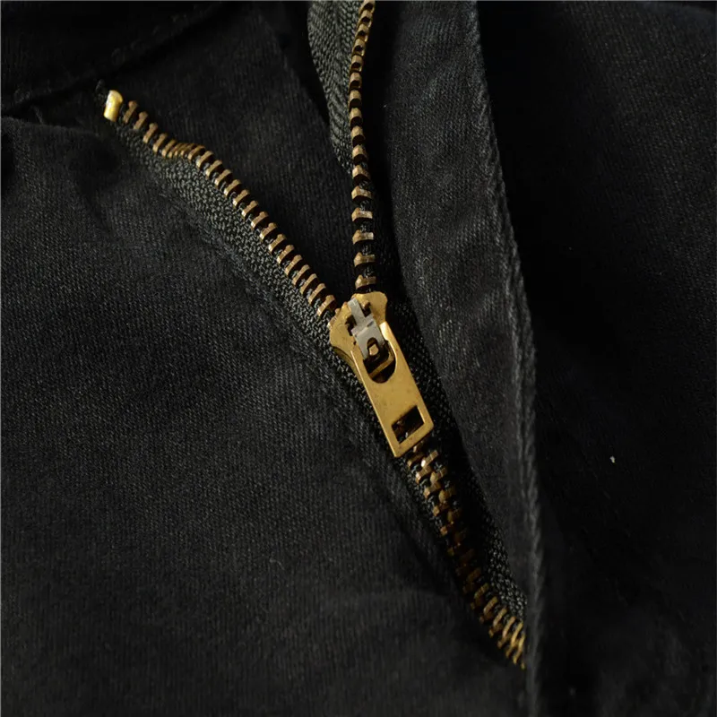 

2021 Men's Elastic Tight Motorcycle Jeans Ripped Zipper Premium Jeans Men Designer Jeans for Men Men Clothing Jeans for Men
