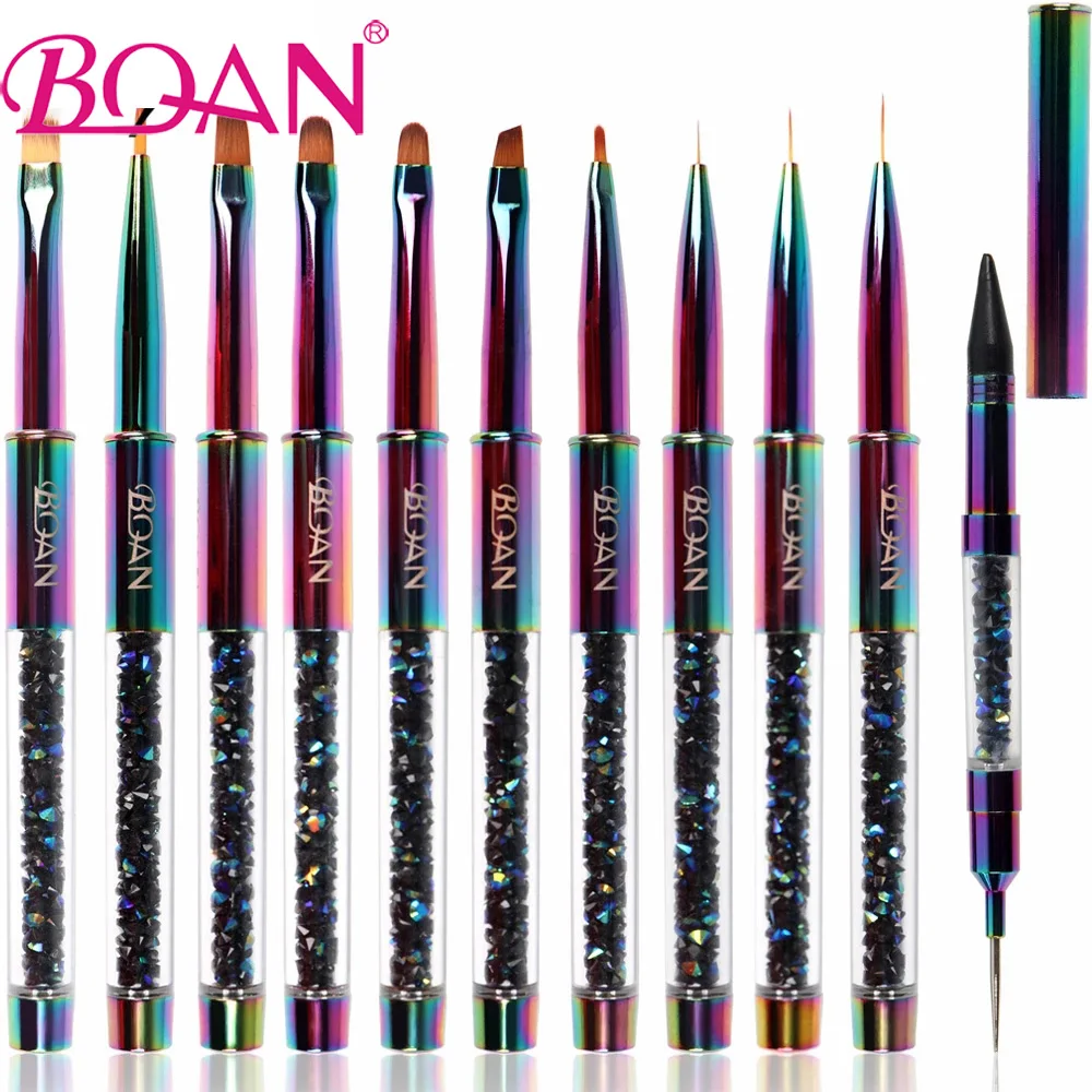

BQAN 1PCS Colorful Dual-Ended Crystal Beads Handle Rhinestone Studs Picker Wax Pencil Nail Dotting Pen Manicure Nail Art Tool