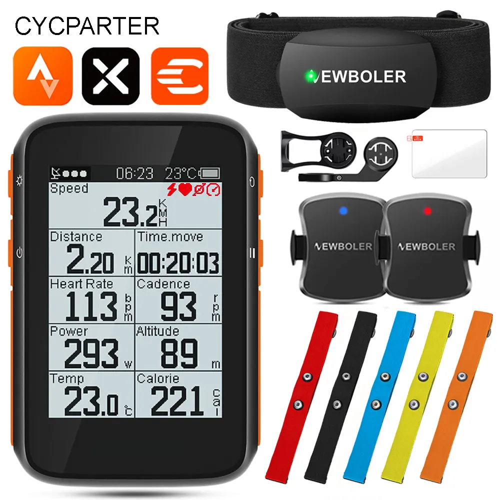 

Беспроводной велосипедный GPS Спидометр, велосипедный компьютер, одометр 2,4 дюйма, ANT + Датчик частоты вращения педалей CooSpo BC200 с кронштейном д...