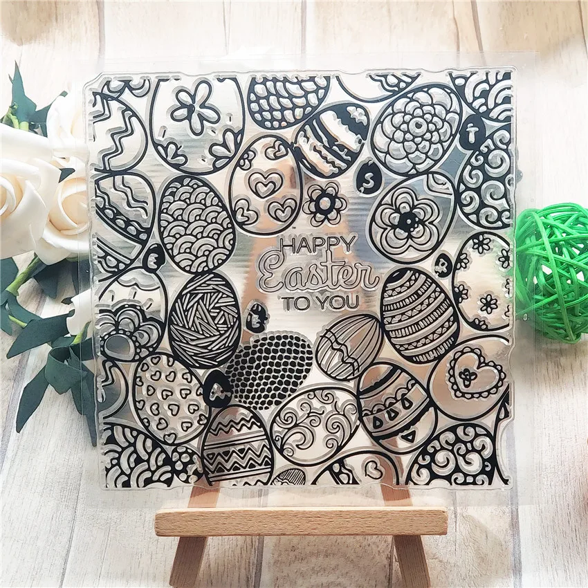 

DIY Easter Eggs Clear Stamp Silicone Stamp Card Hand Account Stamps for DIY Scrapbooking Card