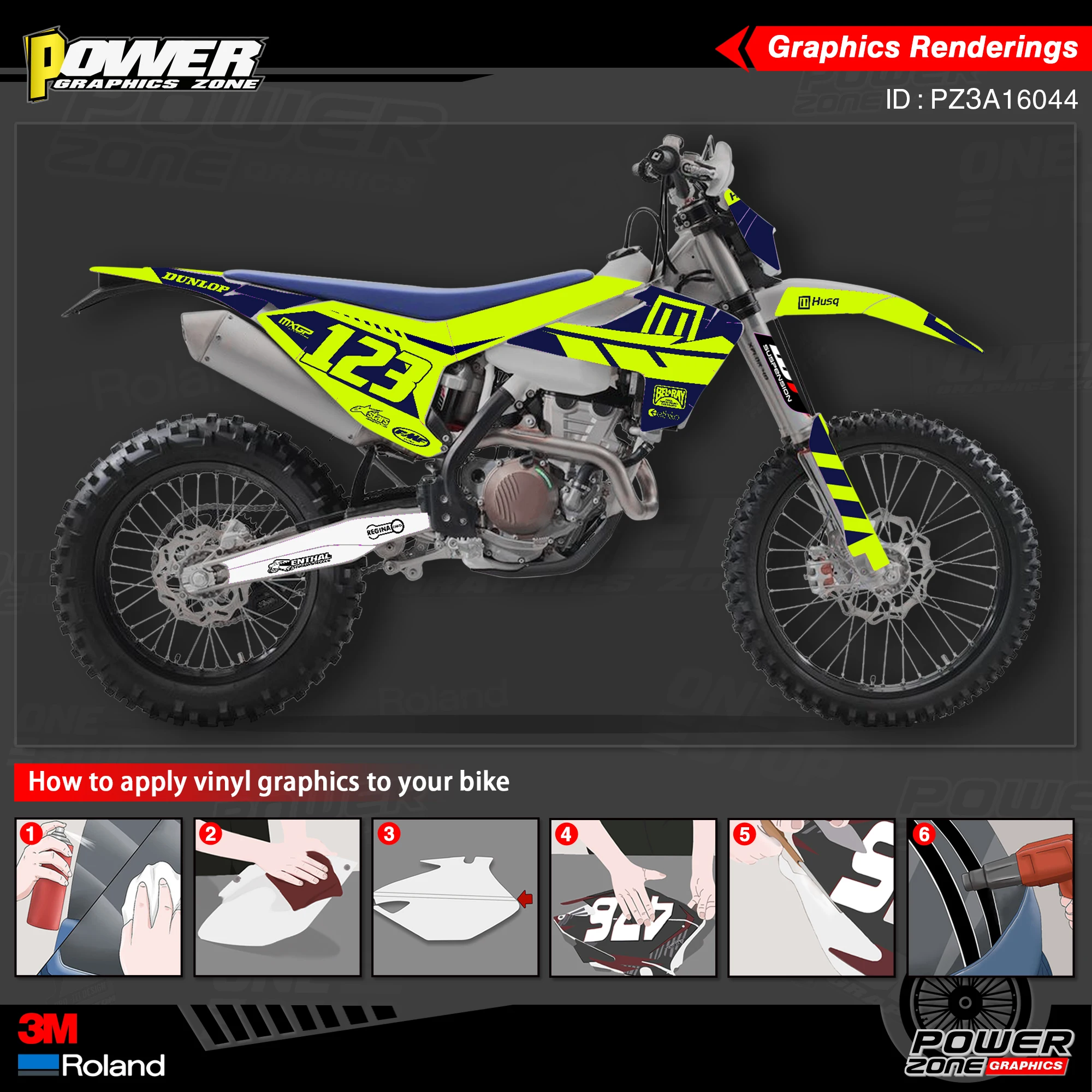 Набор графических наклеек PowerZone Custom Team наклейки 3M s для Husqvarna 2016-18 TC FC TX FX FS 2017-19 TE FE