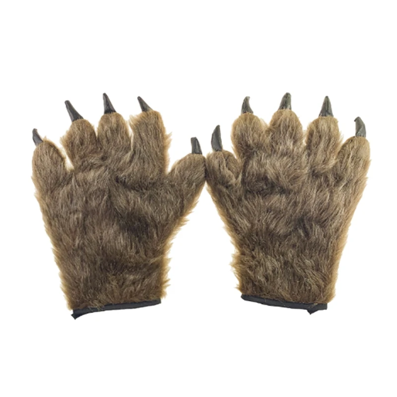 2 шт. перчатки с когтями волка пушистый коготь костюм на Хэллоуин вервольф лапы