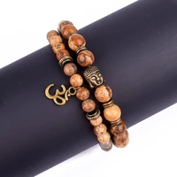 vintage yoga pendant charm bracelets for women religious buddha meditation bracelet men jewelry new nature stone prayer bracelet