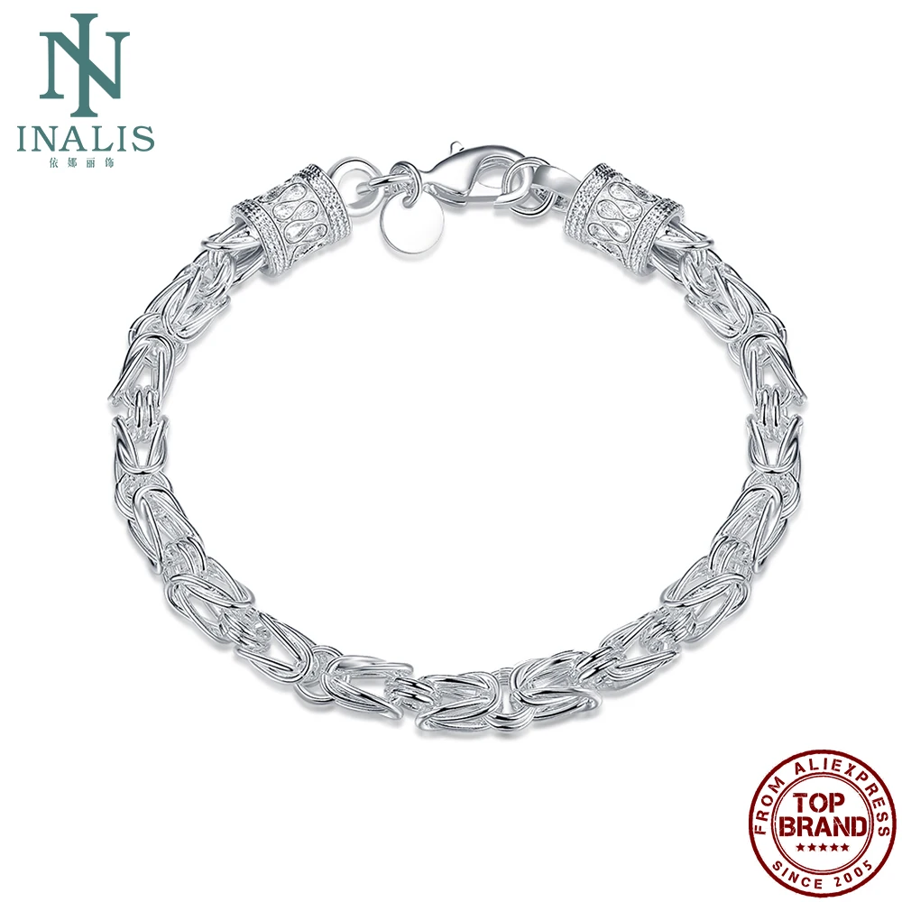 

INALIS Fashion Silver Plated Bracelet Creative Men's Bracelet Boutique Classic Romantic Party Fine Jewelry Trend Hot Sale 2021