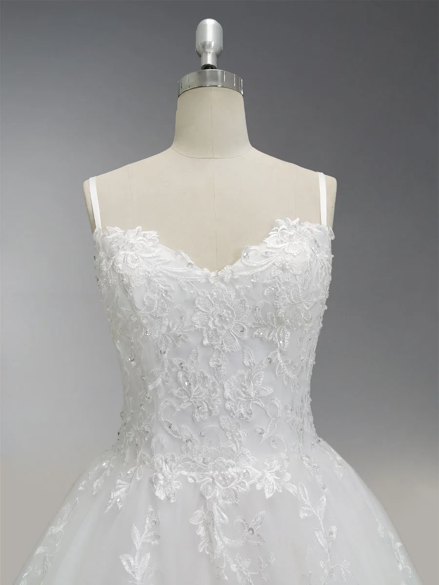 Бальное платье Спагетти ремни суд Поезд шифон свадебное с аппликацией| |