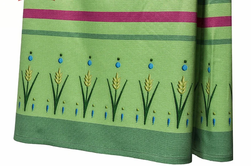 

Anna Dress Carnival Halloween Costumes Princess Cosplay Costume Printing Green Nightgown Pajamas