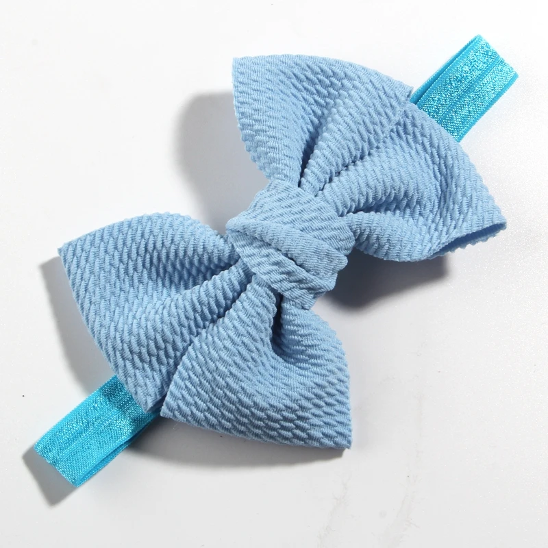 

10PCS 11cm 4.3" Fashion Seersucker Waffle Hair Bows With Headbands For Women Girls Kids Headwear Headband Hair Accessories